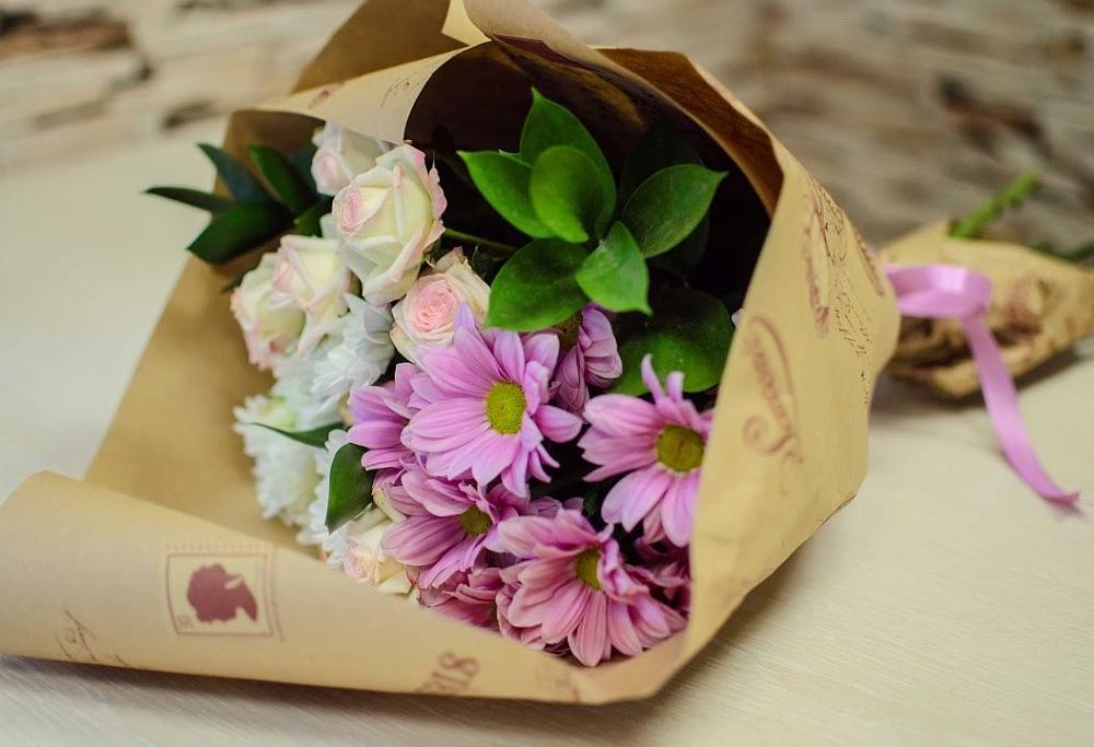 Букет цветов из: Розы и Хризантемы в Пуршево