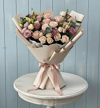 Букет цветов из:  Розы и Лизиантусы в Пуршево