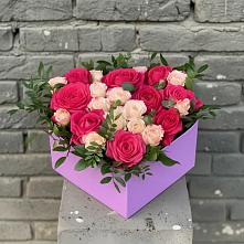 Цветочная композиция из Розы в коробке в Пуршево