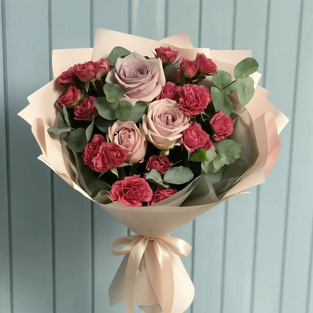 Букет цветов из: Гвоздики и Розы в Пуршево