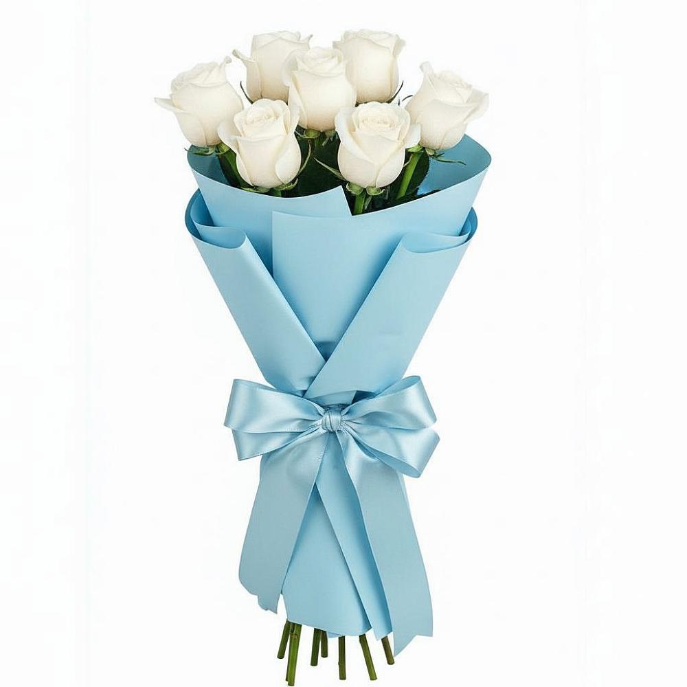 Букет 7 белых роз Проуд в Пуршево