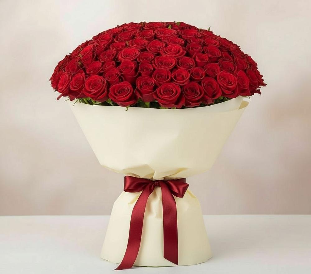 Букет 101 Красная роза Милано в Пуршево