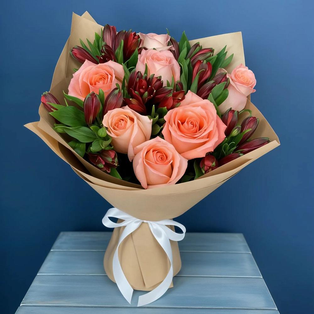 Букет цветов из: Розы и Альстромерии в Пуршево