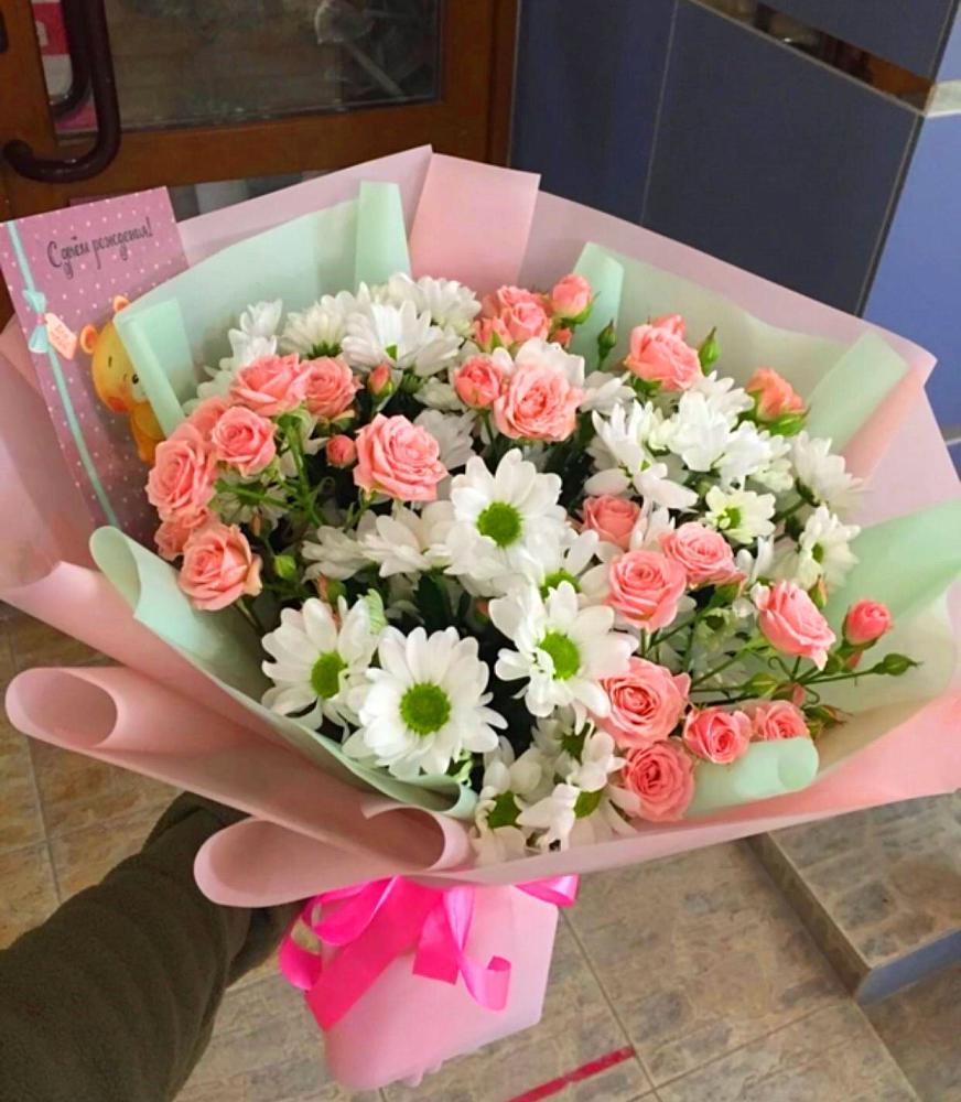 Букет цветов из: Розы и Хризантемы в Пуршево