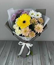 Букет цветов из:  Розы, Герберы и Хризантемы в Пуршево