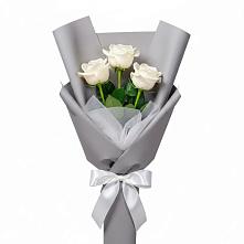 Букет 3 белые розы в Пуршево