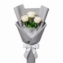 Букет 3 белые розы в Пуршево