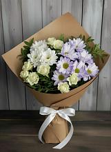 Букет цветов из:  Хризантемы и Розы в Пуршево