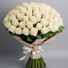 Букет 101 беля роза Белоснежка в Пуршево