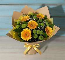Букет цветов из:  Герберы и Хризантемы в Пуршево