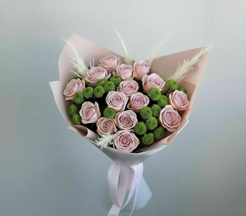Букет цветов из: Розы и Хризантемы в Пуршево