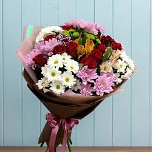 Букет цветов из:  Розы, Хризантемы и Альстромерии #REPLACE_PRED# Пуршево