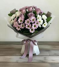 Букет цветов из:  Хризантемы и Розы #REPLACE_PRED# Пуршево