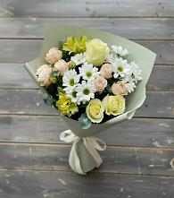 Букет цветов из:  Альстромерии, Розы и Хризантемы в Пуршево