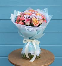 Букет цветов из:  Хризантемы и Розы в Пуршево