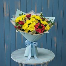 Букет цветов из:  Альстромерии и Хризантемы в Пуршево