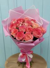 Букет 15 Розовых роз Равель в Пуршево