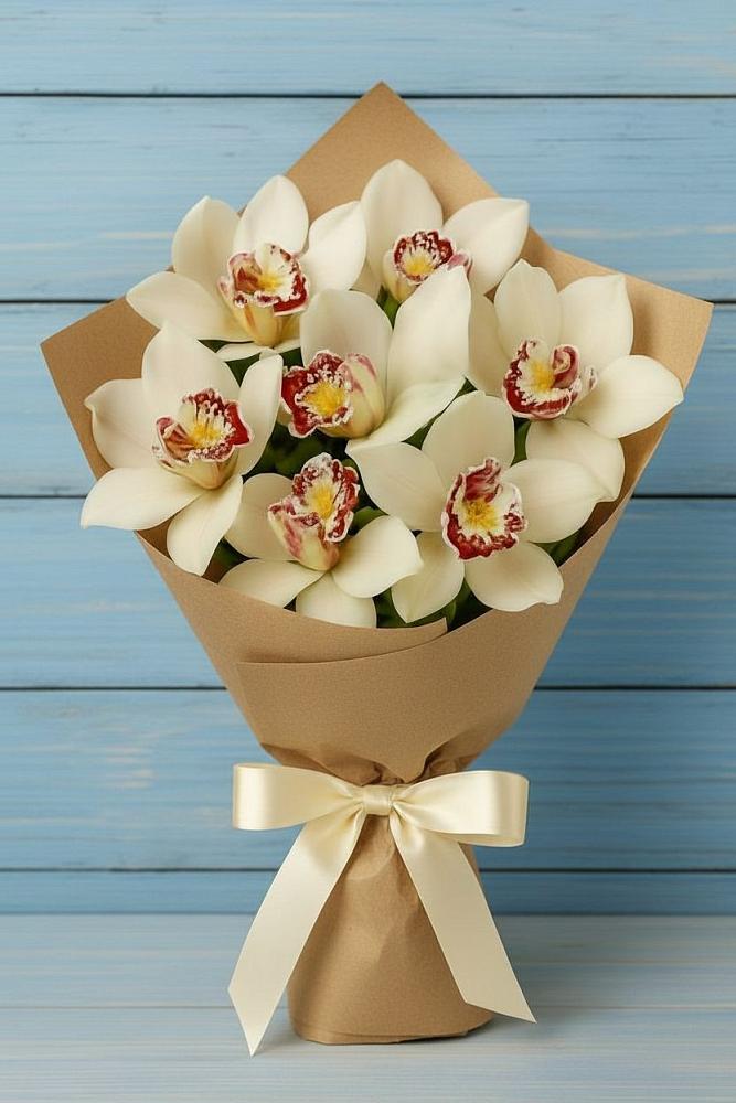 Букет цветов из: Орхидеи и Розы в Пуршево